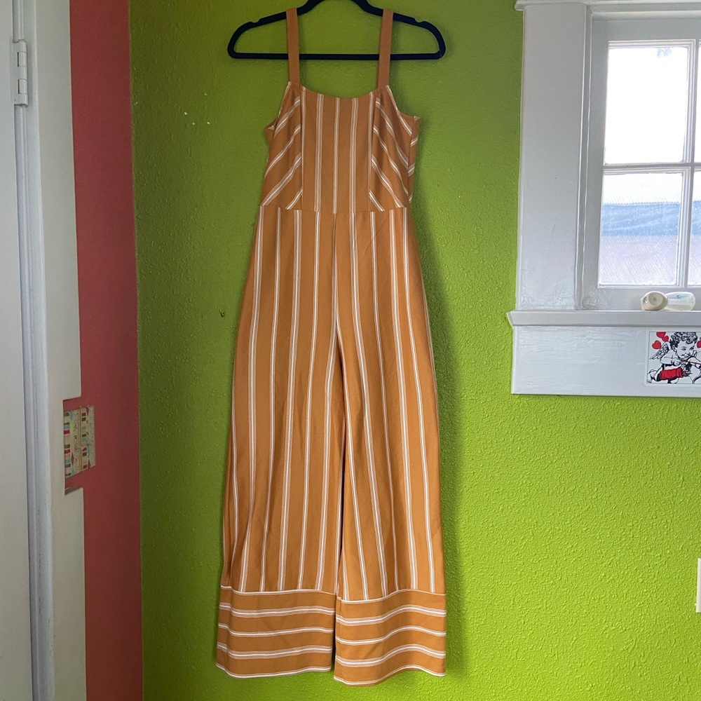 Woman’s striped jumpsuit